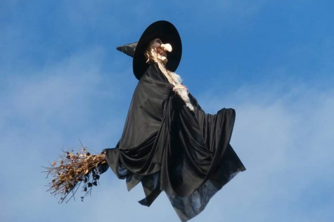 Witch on broomstick