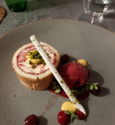 Artic roll desert from the Black Horse, Kirby Fleetham