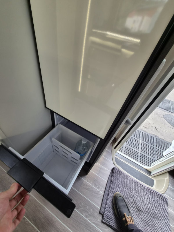 Zefiro 696 Drinks chiller drawer to keep refreshments cool while travelling Scotland